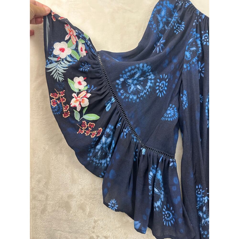 Johnny Was Off Shoulder Annia Cover Dress Tunic L Embroidered Flare - Picture 3 of 8